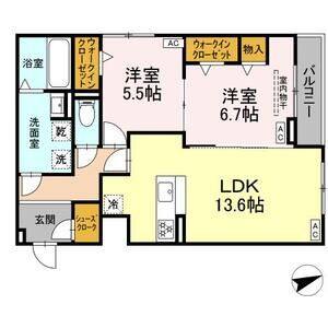 2LDK 間取り図