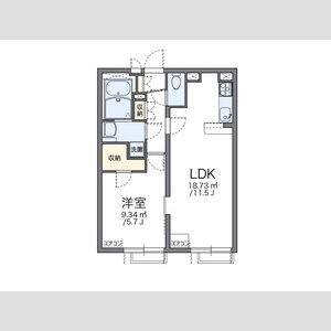1LDK 間取り図