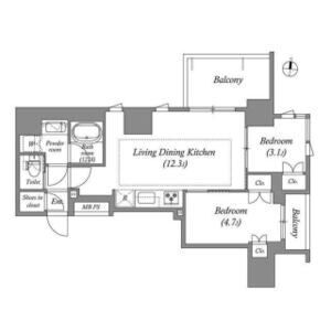 2LDK 間取り図