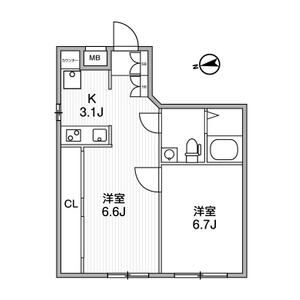 1LDK 間取り図