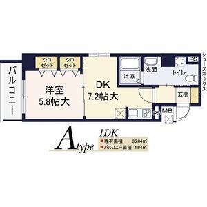 1DK 間取り図