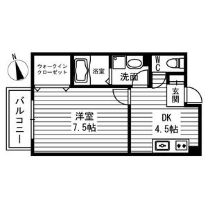 1DK 間取り図