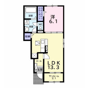 1LDK 間取り図