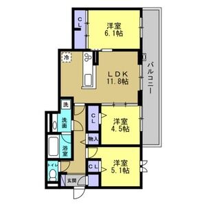 3LDK 間取り図
