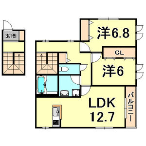 2LDK 間取り図