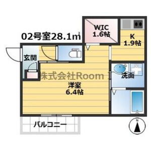 1K 間取り図