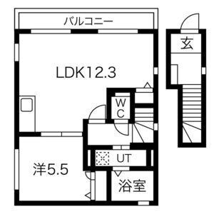 1LDK 間取り図