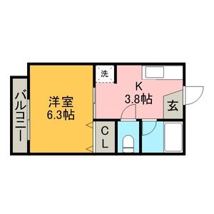 1K 間取り図