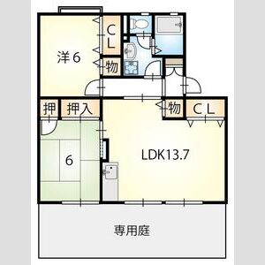 2LDK 間取り図
