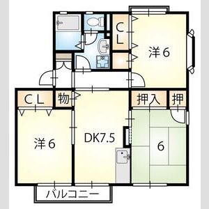 3DK 間取り図