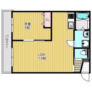 1LDK 間取り図