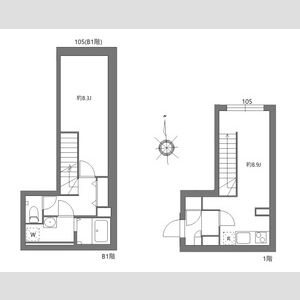 1LDK 間取り図