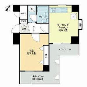 1DK 間取り図