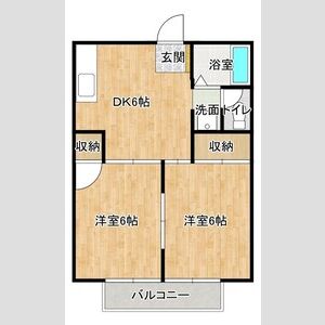 2DK 間取り図