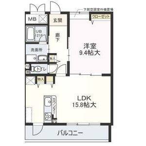 1LDK 間取り図