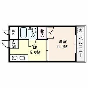 1DK 間取り図