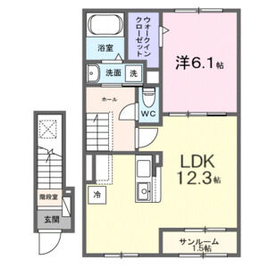 1LDK 間取り図
