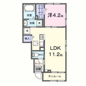1LDK 間取り図