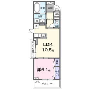 1LDK 間取り図