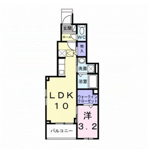 1LDK 間取り図