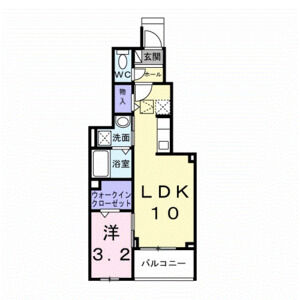 1LDK 間取り図