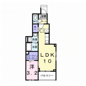 1LDK 間取り図