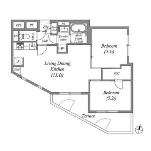 2LDK 間取り図