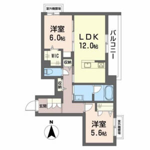 2LDK 間取り図