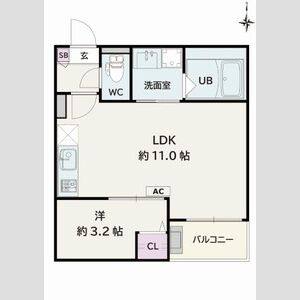 1LDK 間取り図