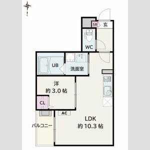 1LDK 間取り図