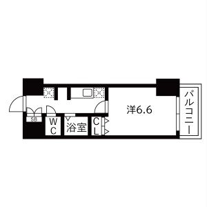 1K 間取り図
