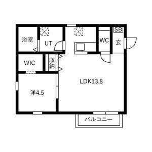 1LDK 間取り図