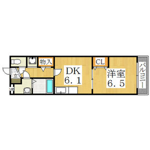 1DK 間取り図