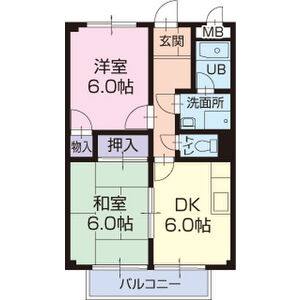 2DK 間取り図
