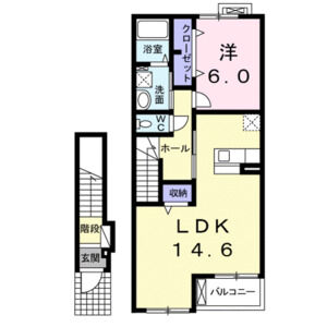 1LDK 間取り図