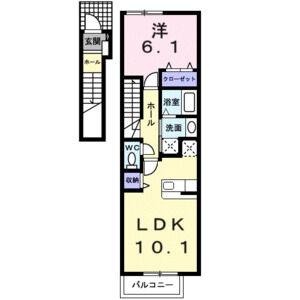 1LDK 間取り図