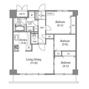 3LDK 間取り図