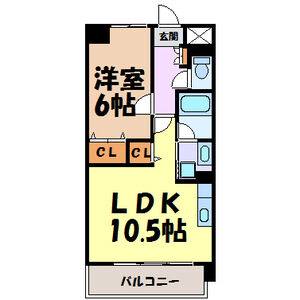 1LDK 間取り図