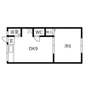 1DK 間取り図