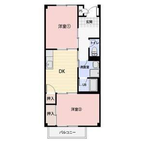 2DK 間取り図