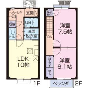 2LDK 間取り図