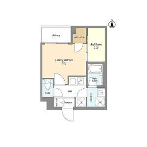 1DK 間取り図