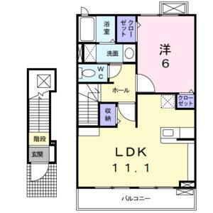 1LDK 間取り図