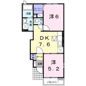 2DK 間取り図