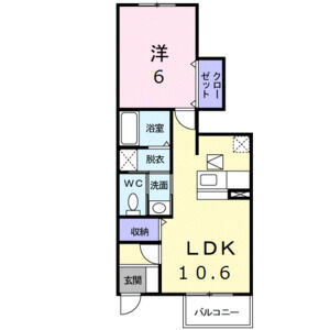 1LDK 間取り図