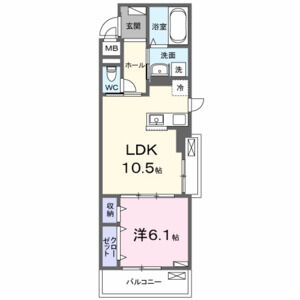 1LDK 間取り図