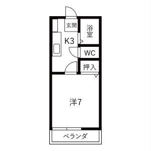 1K 間取り図