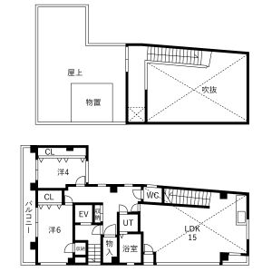 2LDK 間取り図