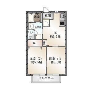2DK 間取り図