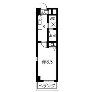 1K 間取り図